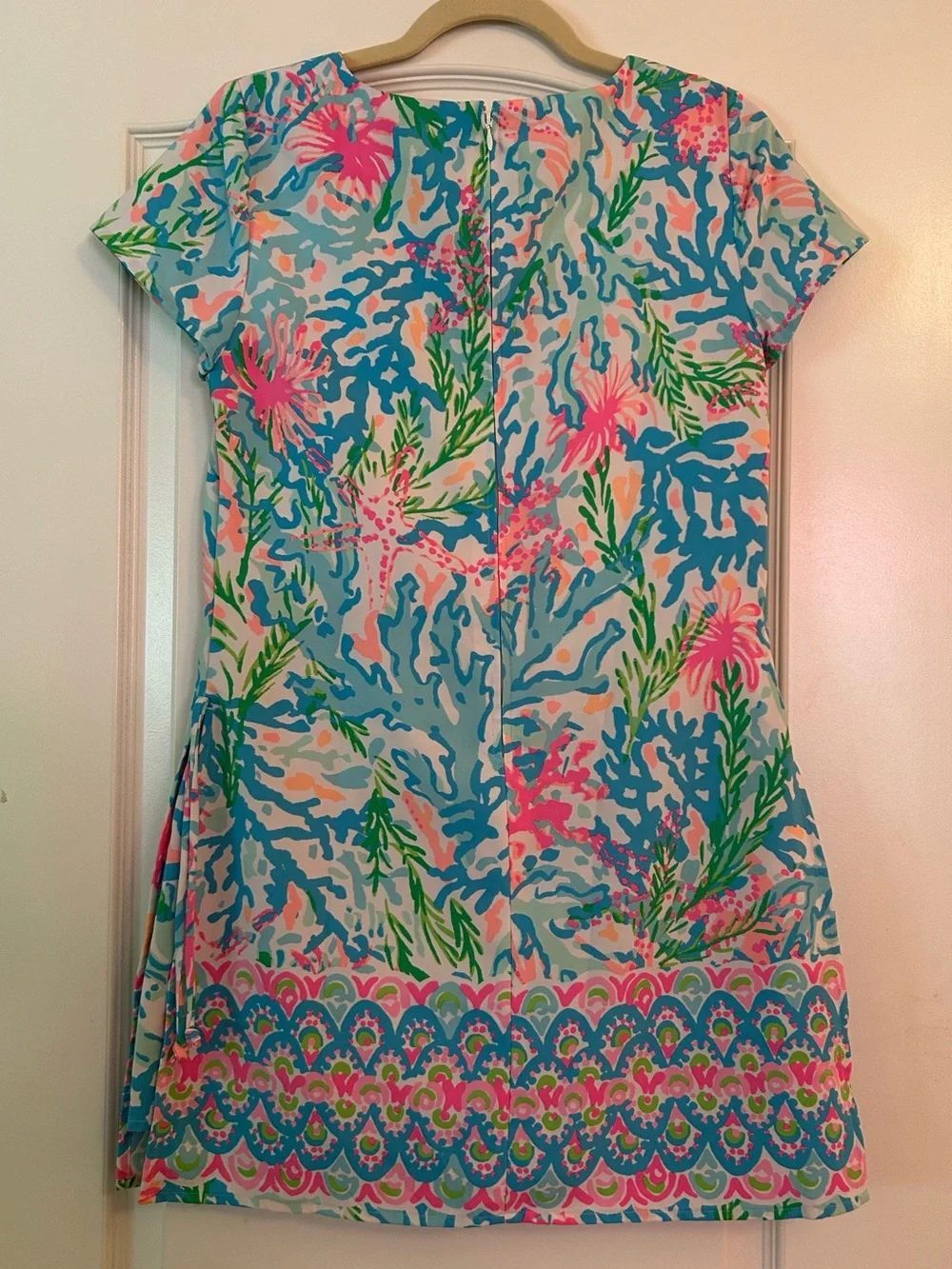 Lilly Pulitzer Blanca Stretch Romper Coral Bay Dress Built-in Shorts - Picture 2 of 6
